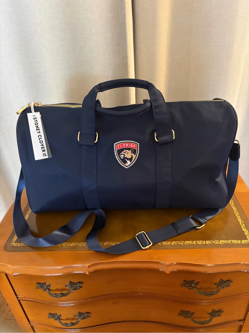 Stoney Clover Lane Navy Travel Duffel with Florida panthers Patch
